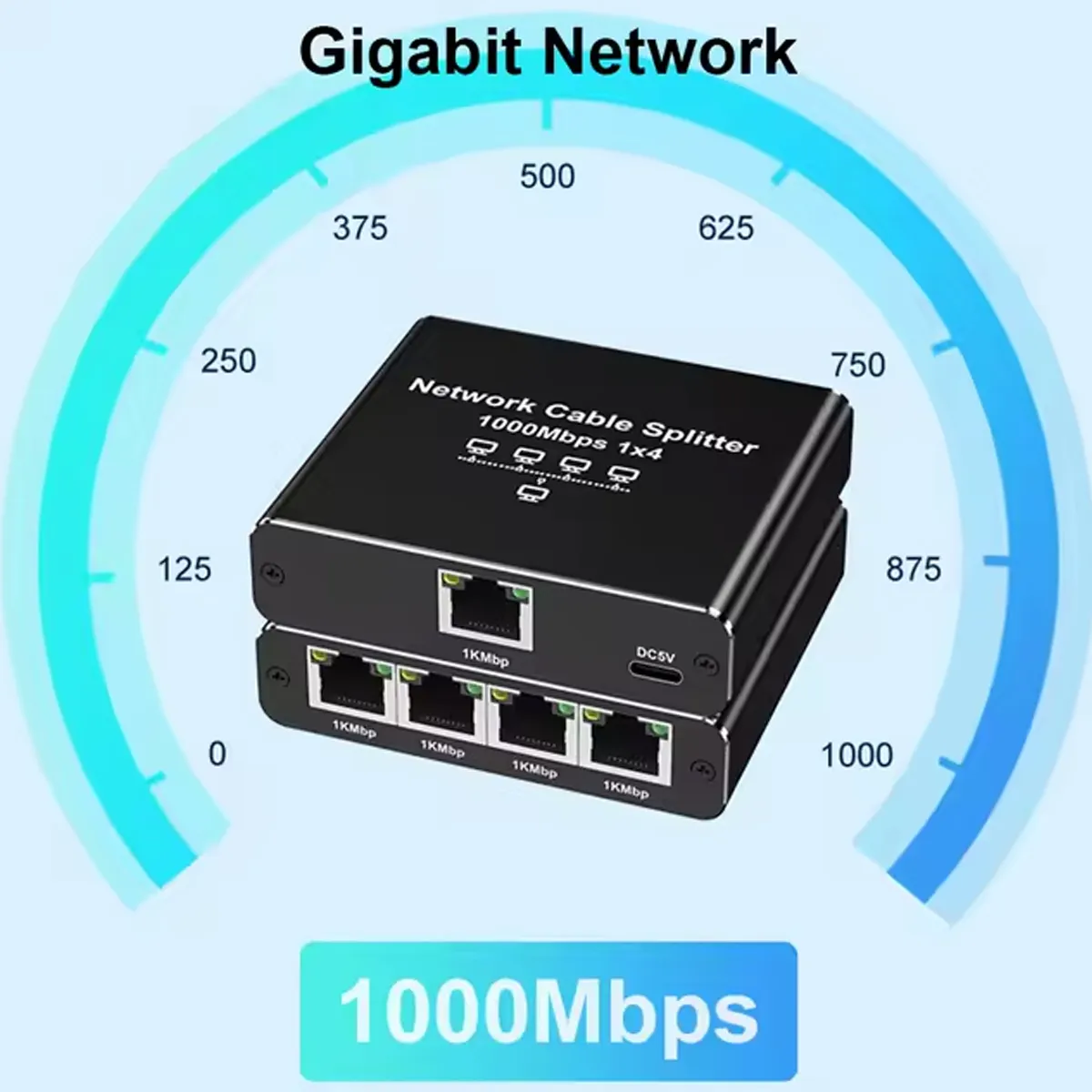Switch EXBOM 5 Portas Gigabit 10/100/1000 Mbps Alimentação USB-C - Imagem 2