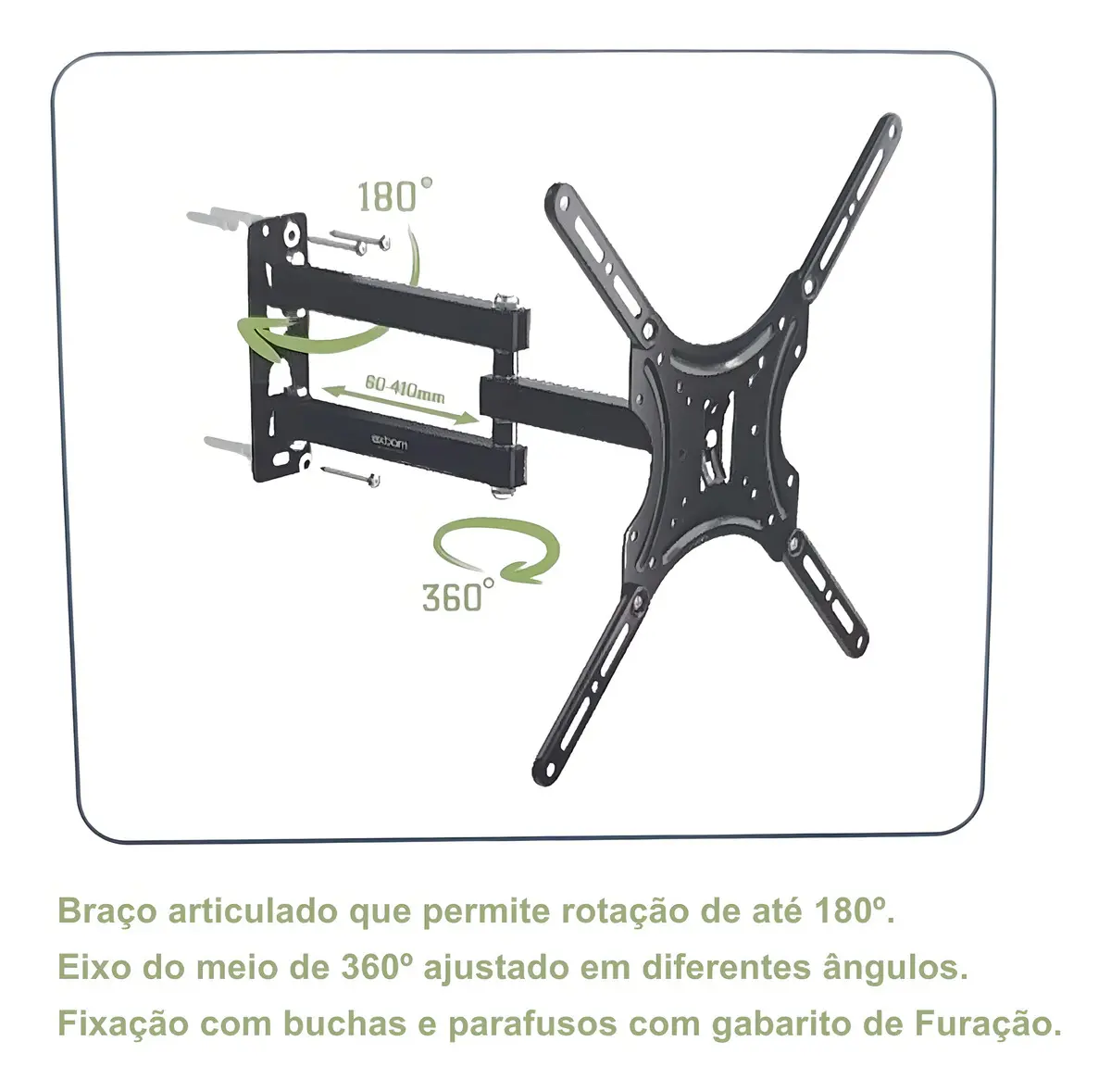 Suporte de Parede Articulado EXBOM SPTV-E320 para TV e Monitor 10 a 37 polegadas VESA 100x100