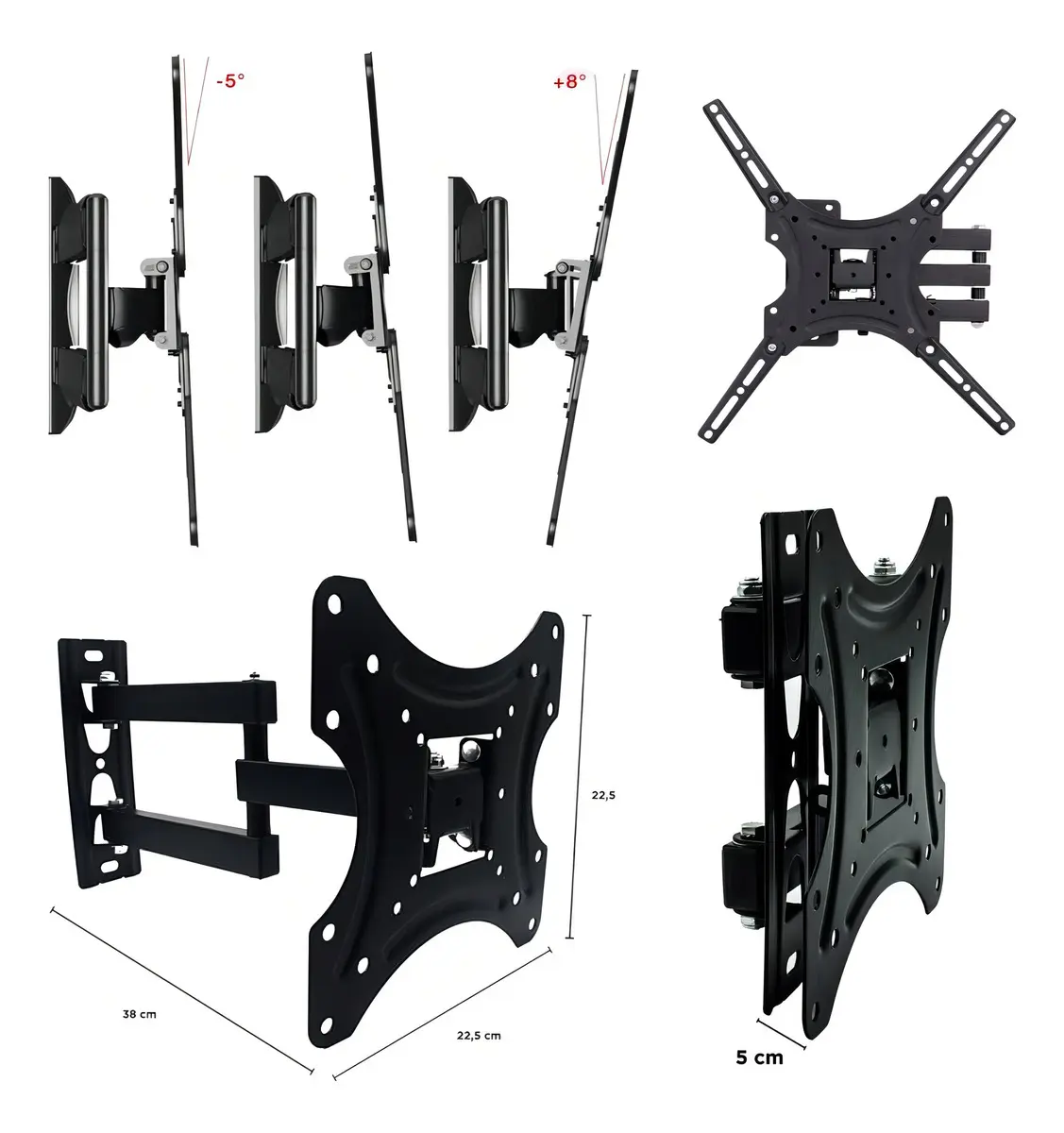 Suporte de Parede Articulado EXBOM SPTV-E320 para TV e Monitor 10 a 37 polegadas VESA 100x100