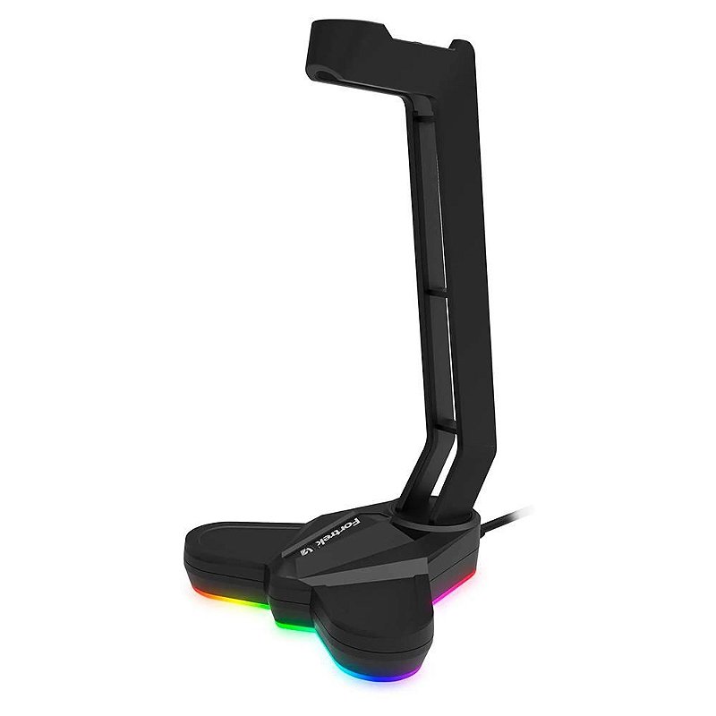 Suporte para Headset Fortrek Vickers RGB Preto 70534 com 9 Efeitos de Iluminação e Cabo Trançado 1.5m