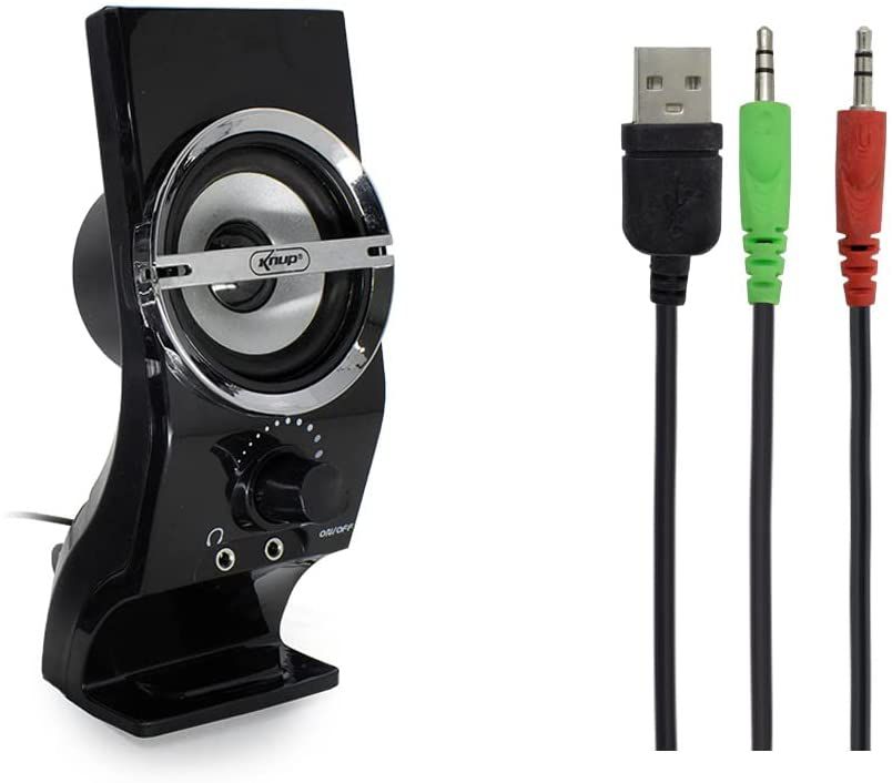 Caixa de Som Knup KP-7027 12W RMS 2.0 Alimentação USB Conexão P2 3.5mm Preta - Imagem 4