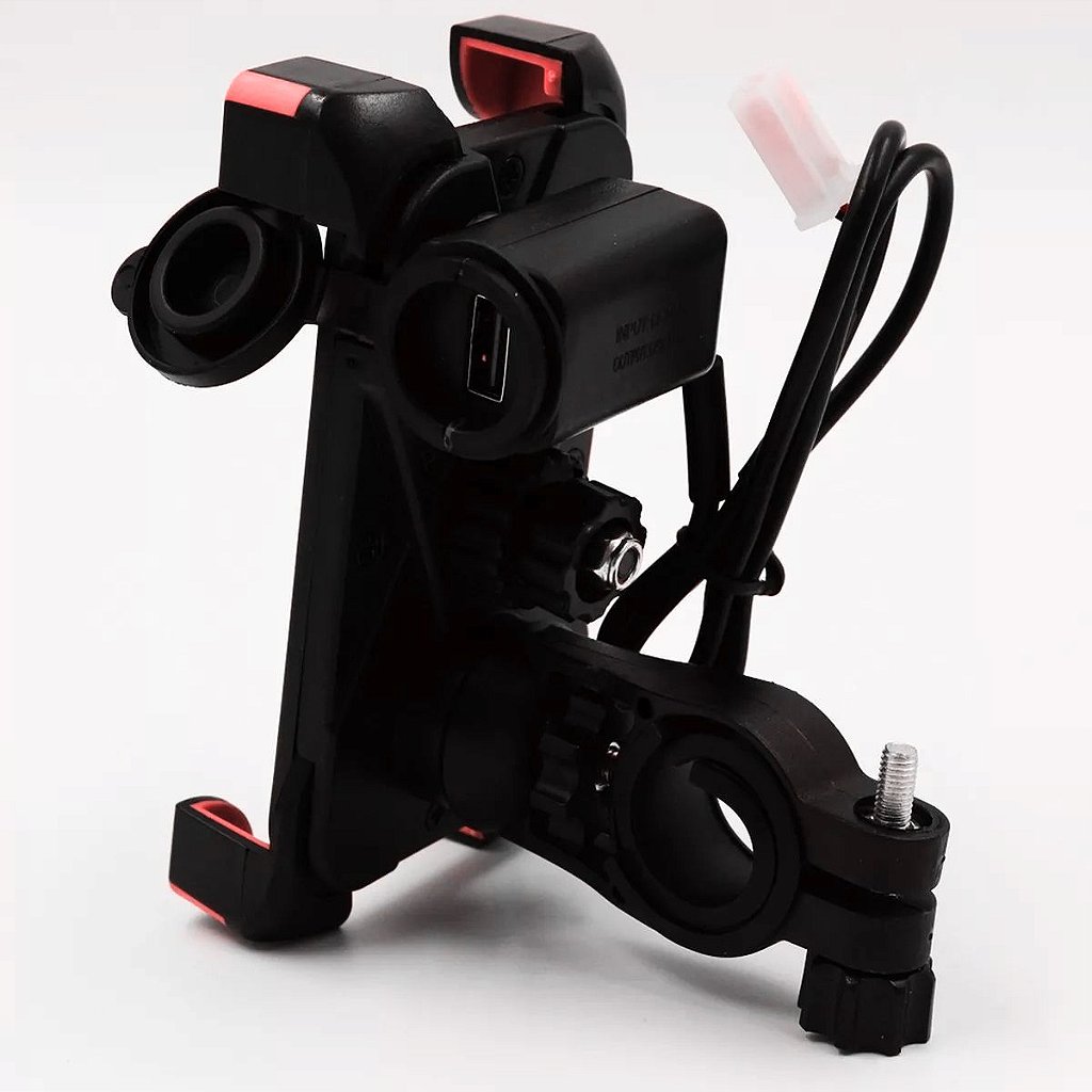 Suporte de Celular para Moto e Bicicleta Exbom SP-CA54 com Carregador USB 2.1A Rotação 360° à Prova D'água - Imagem 2