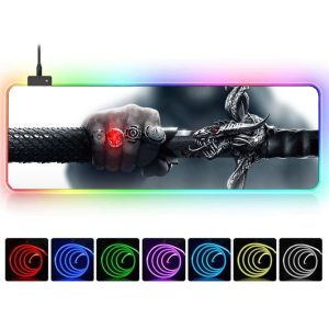 Mouse Pad Gamer RGB Knup KP-S011 Grande 800x300mm 13 Efeitos LED USB