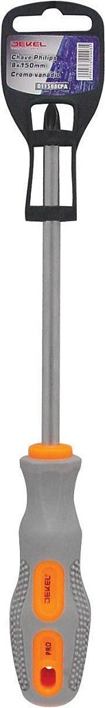 Chave Philips 8x150mm com Ponta Imantada Magnetizada Dekel DT1508CPA