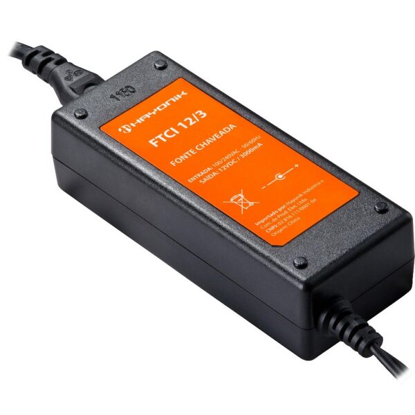 Fonte Chaveada Hayonik 12V 3A 36W Bivolt Pino P4 5.5x2.1mm FTCI 12/312VDC