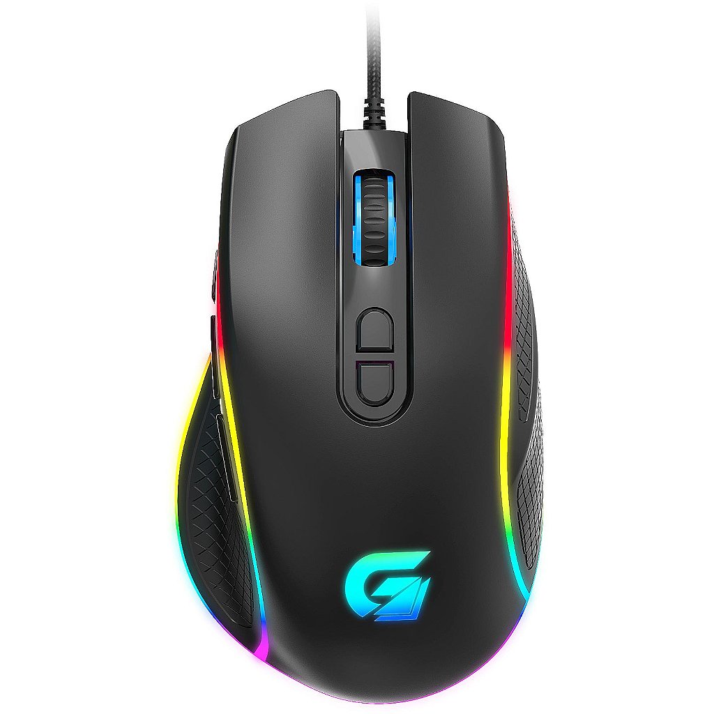 Mouse Gamer Fortrek Cruiser New Edition RGB 12000 DPI 7 Botões Sensor Óptico Pixart 3327 USB Preto