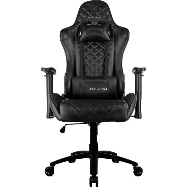 Cadeira Gamer THUNDERX3 TGC12 Preta Reclinável 135° Pistão Classe 4 Braço 2D Suporta até 125kg Base de Aço