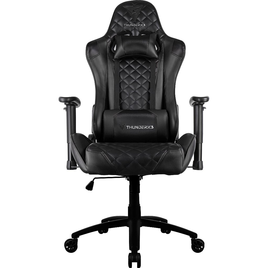 Cadeira Gamer ThunderX3 TGC12 Preta, Reclinável 135°, Pistão Classe 4, Braço 2D, Suporta até 125kg, Base de Aço