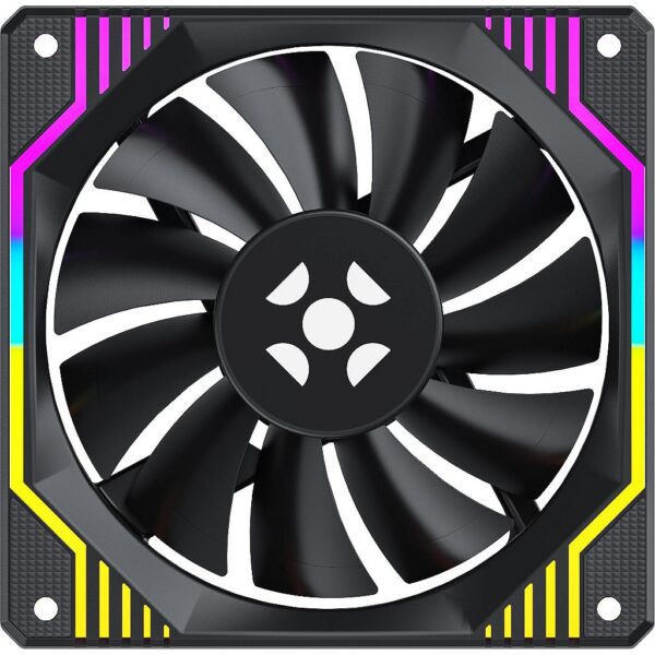 Cooler Fan Fortrek Frosty Rainbow 120mm RGB Preto Conector Molex + 3 Pinos