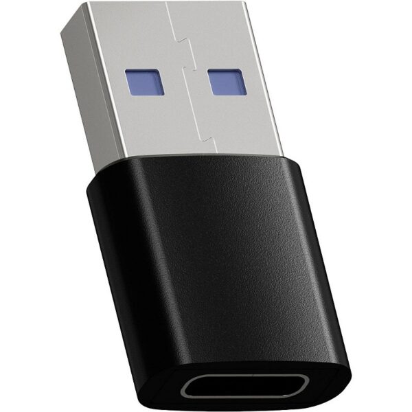 Adaptador Fortrek UC2A Nano USB-A 3.0 Macho para USB-C Fêmea OTG 5Gbps 3A Preto