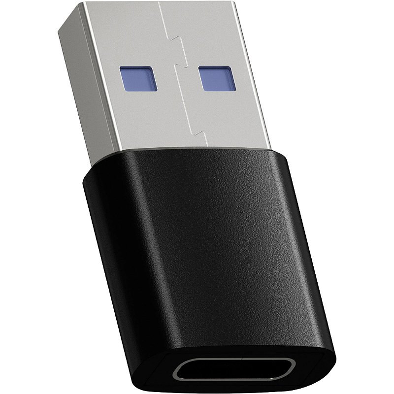 Adaptador Fortrek UC2A Nano USB-A 3.0 Macho para USB-C Fêmea OTG 5Gbps 3A Preto