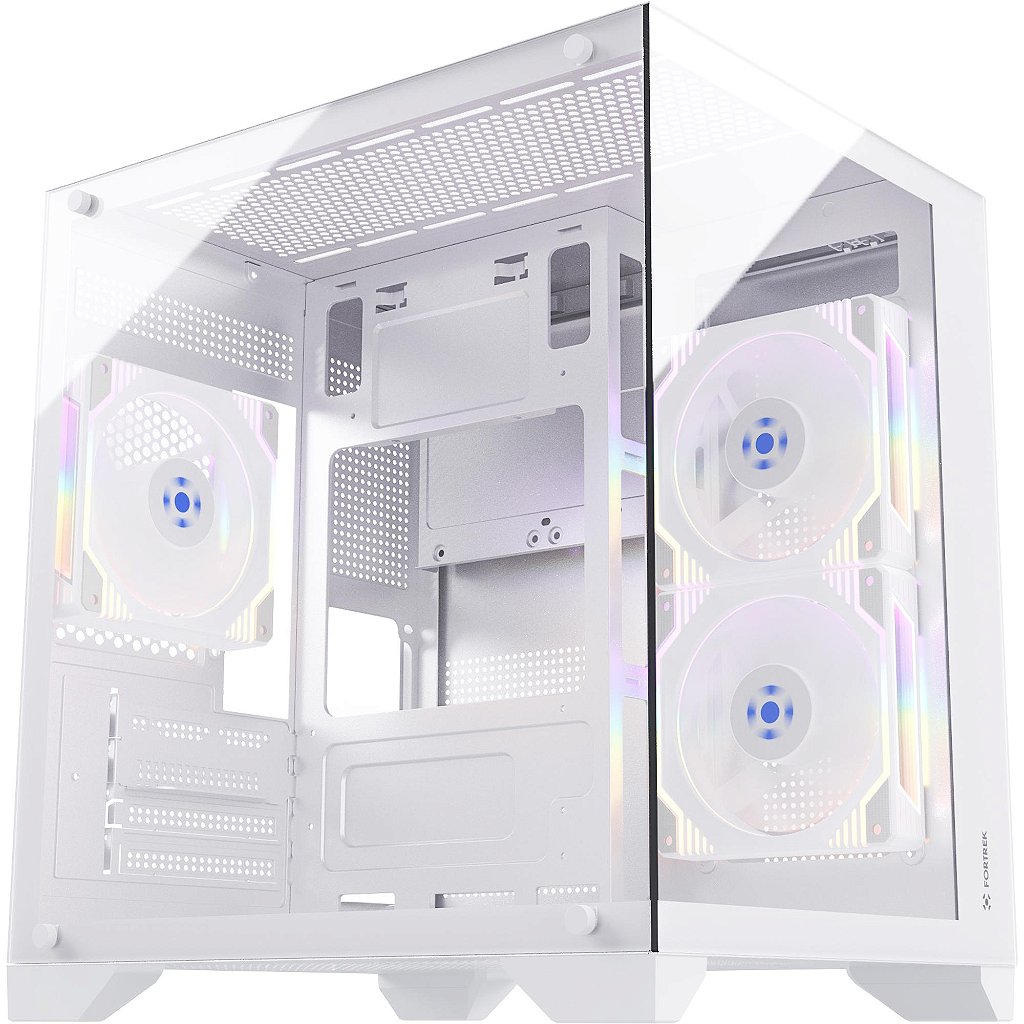 Gabinete Fortrek Clarity White Mid Tower Aquário Vidro Temperado Branco Micro ATX/ITX USB 3.0 - Imagem 2
