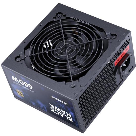 Fonte ATX Real 650W Black Hawk Fortrek 80 Plus PFC Ativo Bivolt Automático