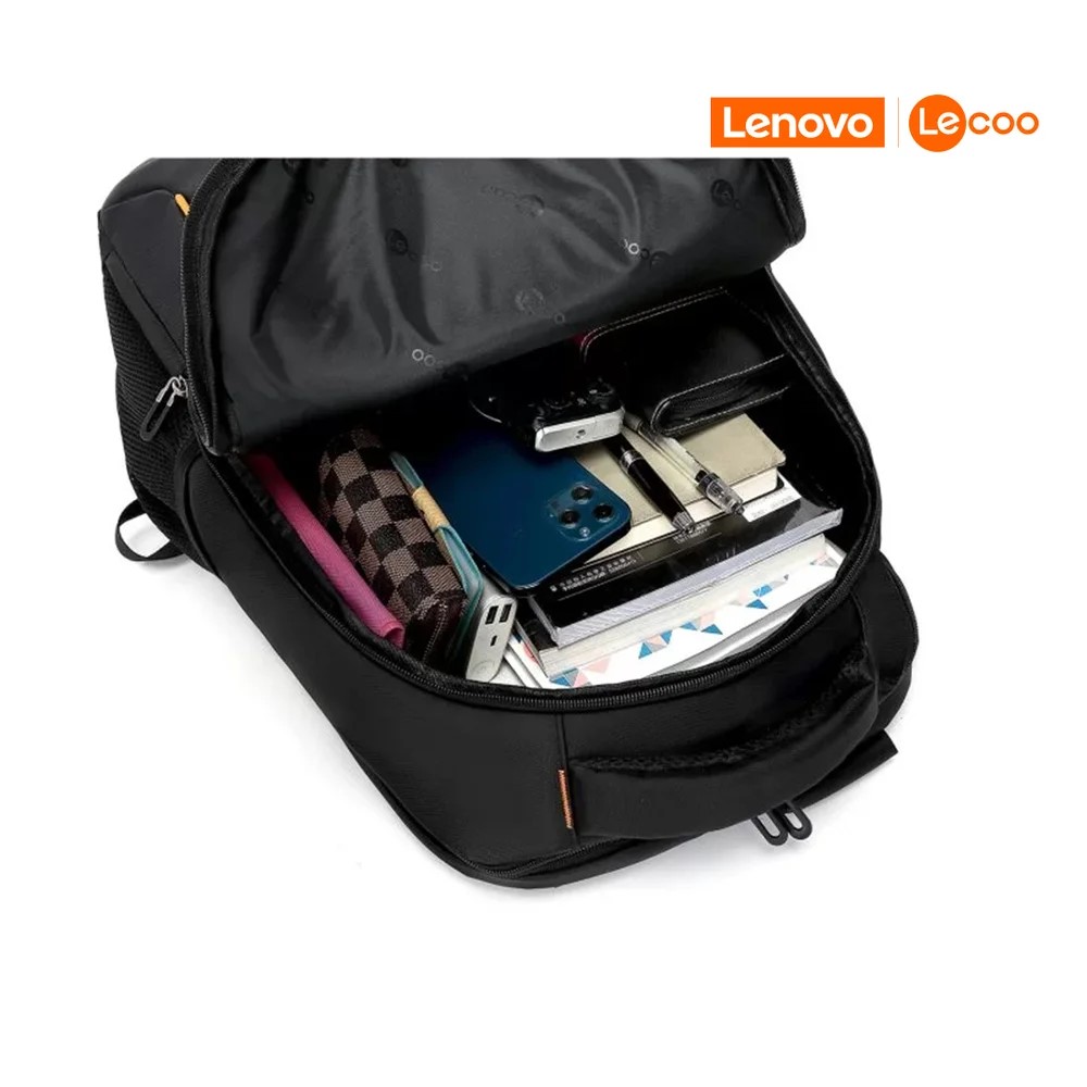 Mochila para Notebook 17.3" Lecoo BG03 preta/25L/Oxford tripla camada/Alças acolchoadas/Zíper duplo - Imagem 4