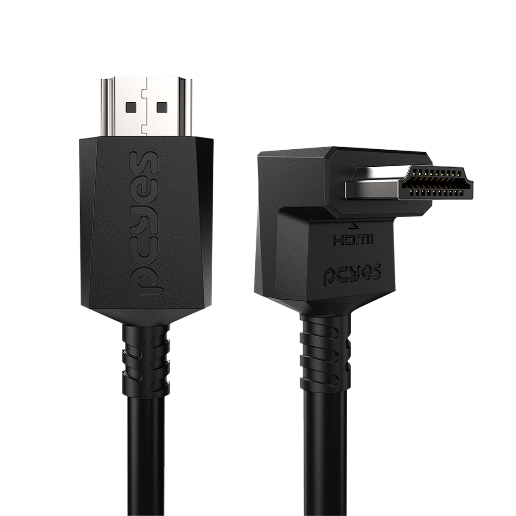 Cabo HDMI 2.0 PCYES 2 Metros 4K 60Hz Conector 90º Vertical Preto PH20-2V-B - Imagem 3
