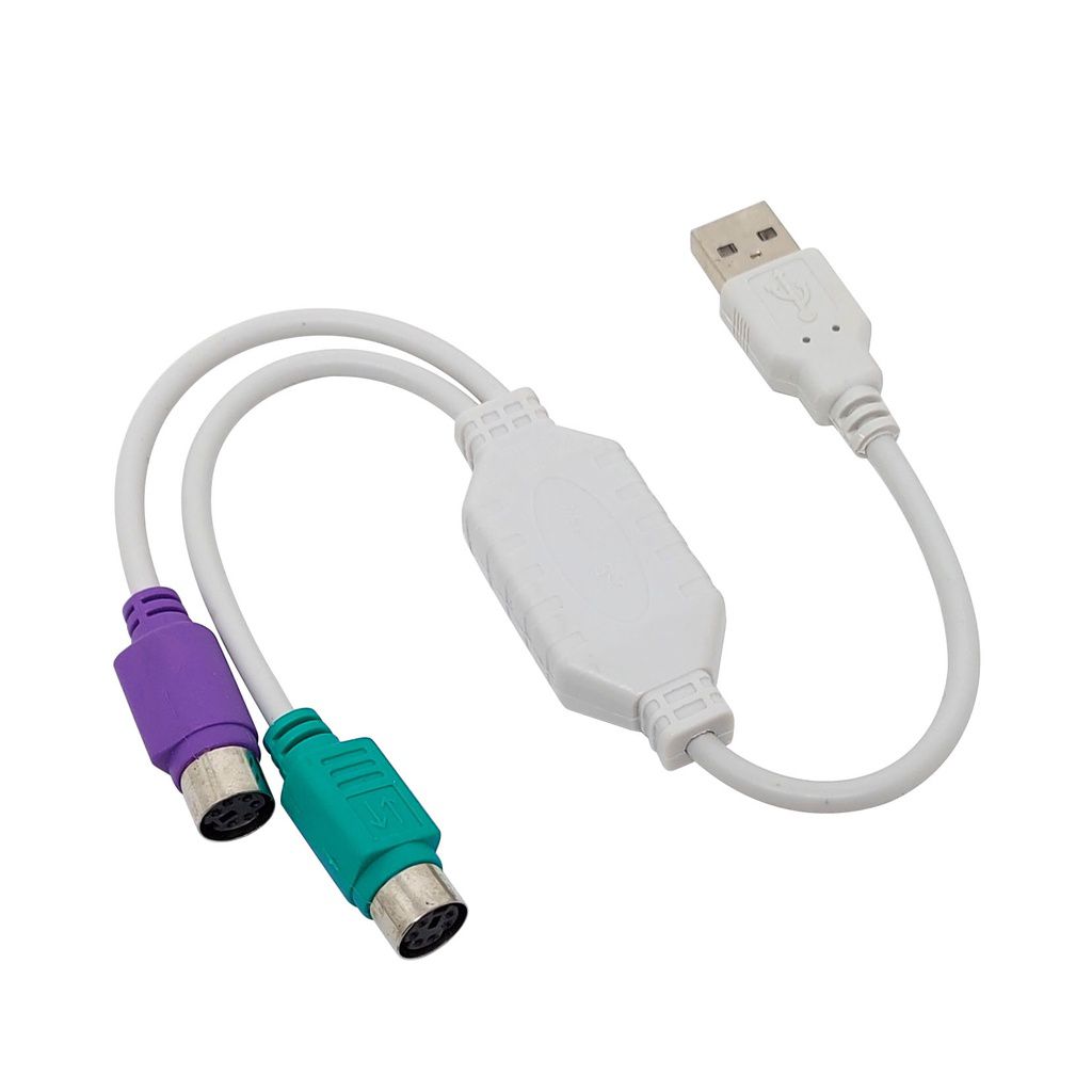 Cabo Adaptador Conversor USB Macho para 2x PS/2 Fêmea Teclado e Mouse 20cm - Imagem 2