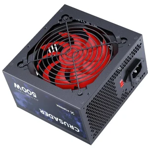 Fonte ATX Gamer 500W Crusader Fortrek Bivolt Cooler 120mm Silenciosa Preta