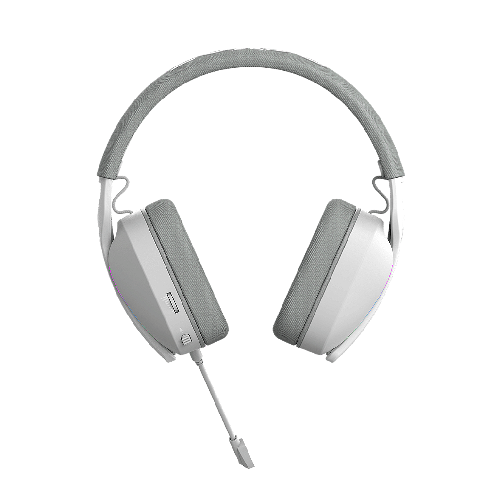 Headset Gamer PCYES White Ghost, Conexão USB 2.0, LED RGB Fixo, Drivers 40mm, Microfone Destacável O - Imagem 5