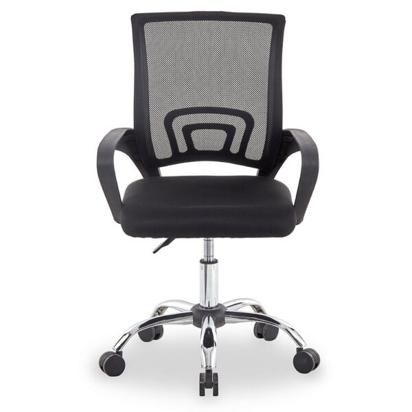 Cadeira de Escritório Executiva Giratória MAXOFFICE MOCH-LOW/BK Preta Tela Mesh Suporta 120kg com Ajuste de Altura e Rodízios de Nylon