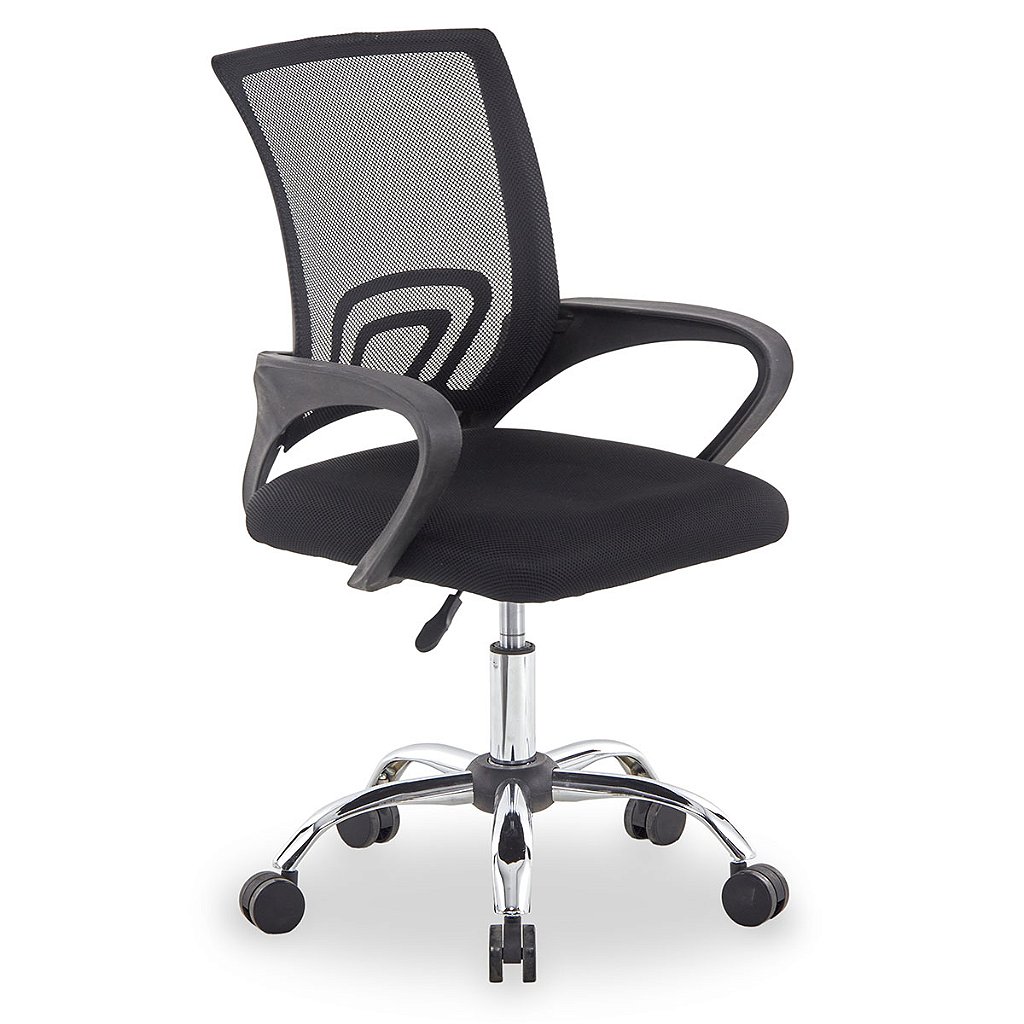 Cadeira de Escritório Executiva Giratória MAXOFFICE MOCH-LOW/BK Preta Tela Mesh Suporta 120kg com Ajuste de Altura e Rodízios de Nylon - Imagem 2
