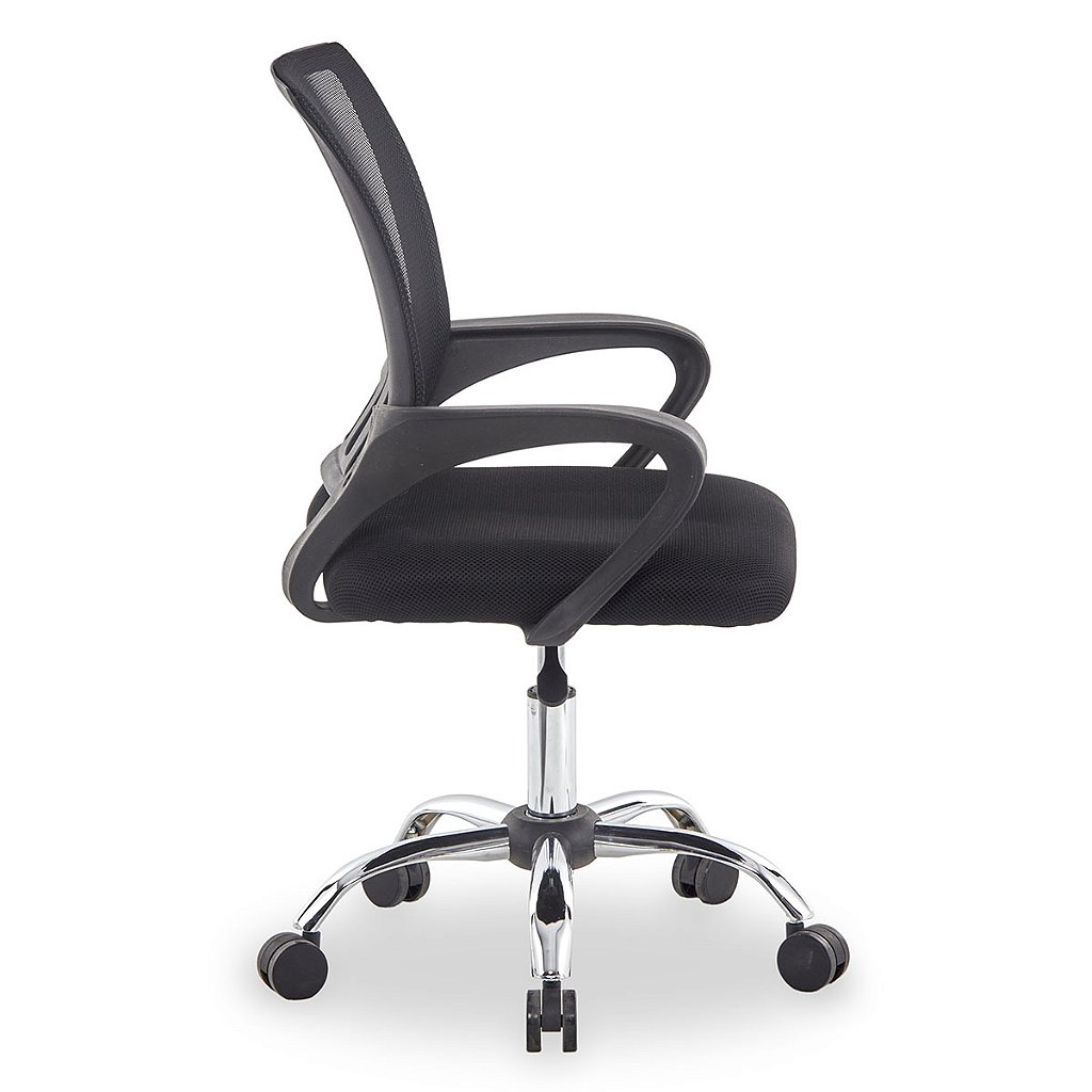 Cadeira de Escritório Executiva Giratória MAXOFFICE MOCH-LOW/BK Preta Tela Mesh Suporta 120kg com Ajuste de Altura e Rodízios de Nylon - Imagem 3