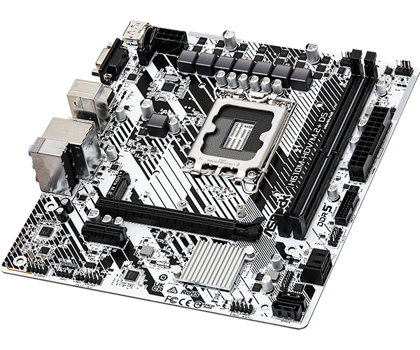Placa Mae LGA1700 ASRock H610M-HDV/M.2 + D5 DDR5 Micro ATX HDMI/DP/VGA M.2/SATA Gigabit LAN - Imagem 3