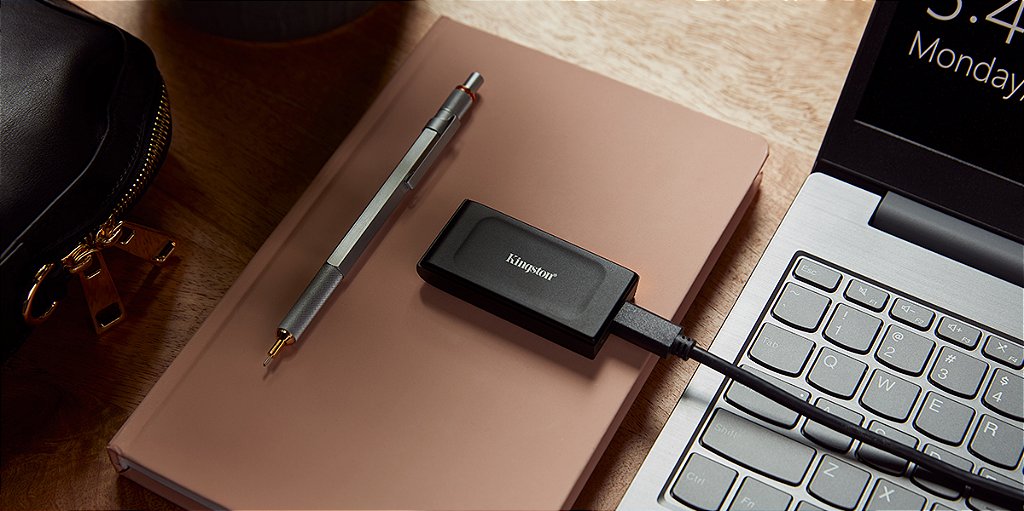 SSD Externo Kingston XS1000 2TB USB-C 1050/1000MB/s Preto / Metal e Plástico / Compat. Universal - Imagem 3