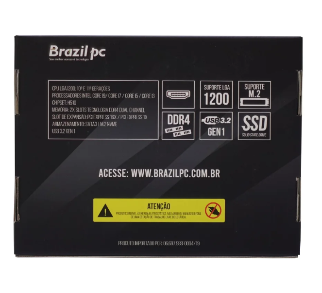 Placa-Mãe LGA1200 H510 Brazil PC BPC-H510M.2-TG DDR4 M.2 mATX - Imagem 5