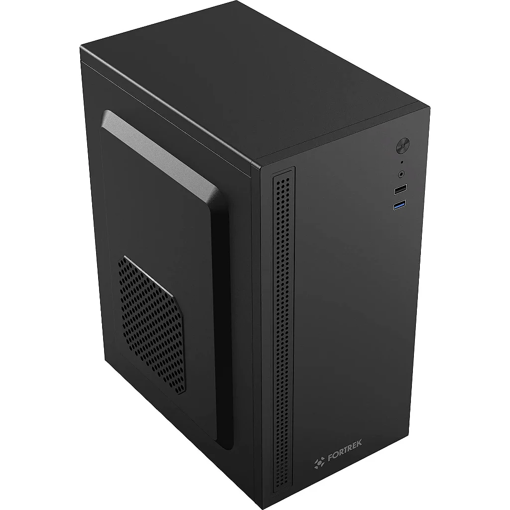 Gabinete Fortrek GO12 Compact Office Preto, para Placa Mãe Micro-ATX e Mini-ITX, USB 3.0 Frontal s/ fonte - Imagem 4