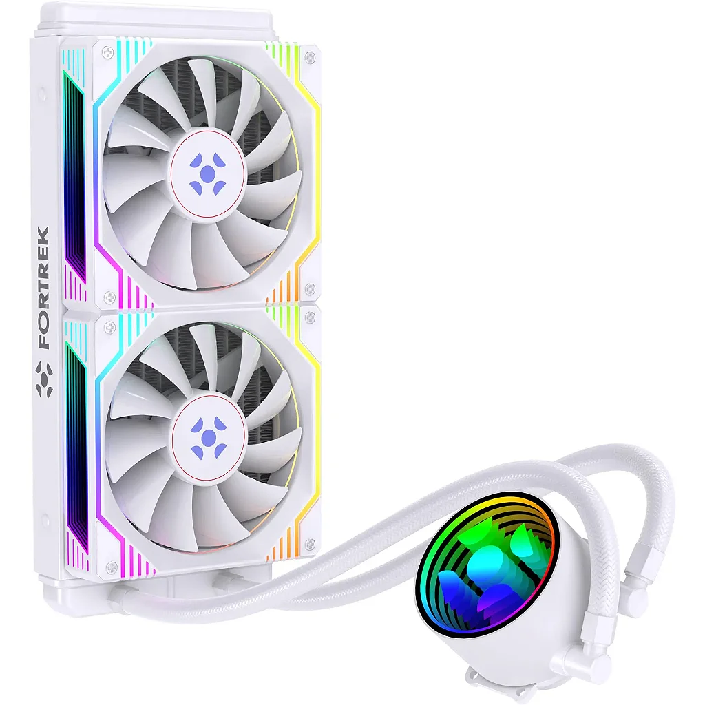 Water Cooler Fortrek Breezy 240mm ARGB Branco TDP 240W Intel LGA1700/1200/115x AMD AM4/AM5