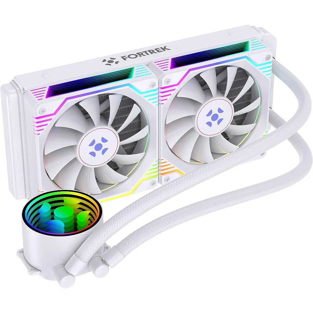 Water Cooler Fortrek Breezy 240mm ARGB Branco TDP 240W Intel LGA1700/1200/115x AMD AM4/AM5 - Imagem 2