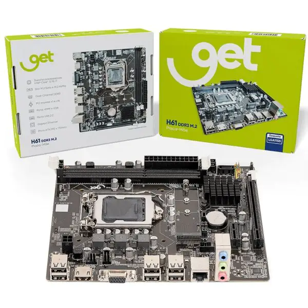 Placa-Mãe LGA1155 H61 GET DDR3 NVMe M.2 mATX