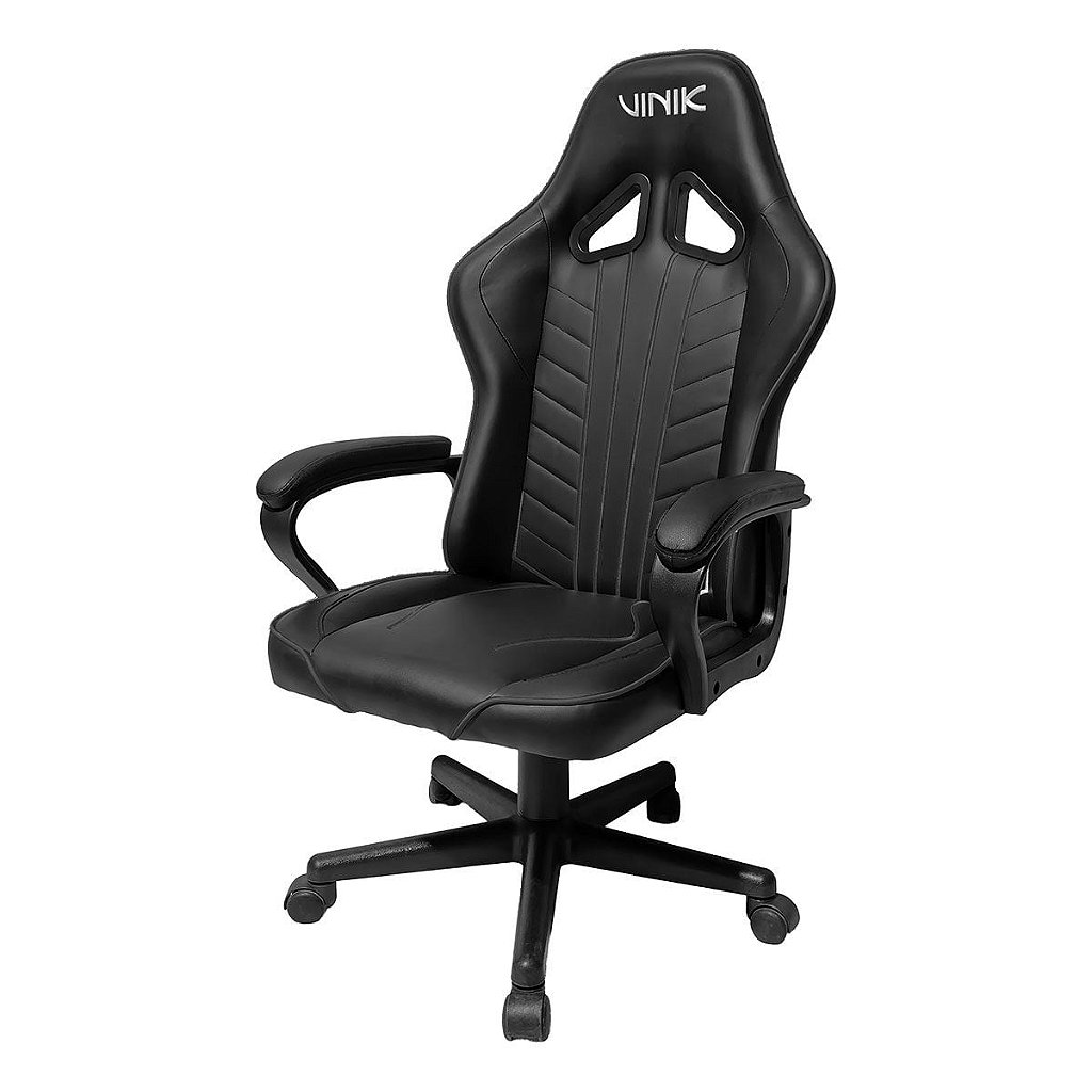 Cadeira Gamer Vinik Vega Suporta 120kg Inclinação 3-16° Preta