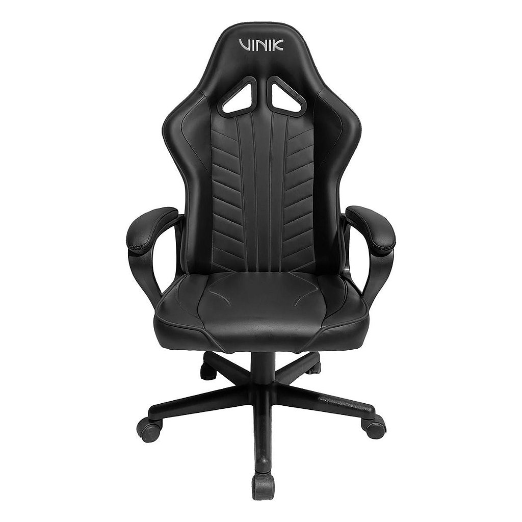 Cadeira Gamer Vinik Vega Suporta 120kg Inclinação 3-16° Preta