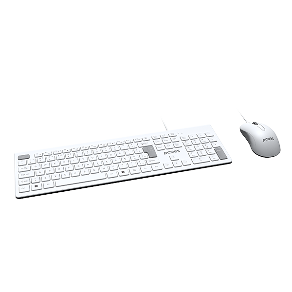 Kit Teclado E Mouse Usb Pcyes Soft Branco - Imagem 2
