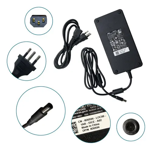Fonte Carregador DELL 240W 19.5V 12.3A para Notebook Gamer Pino 7.4x5.0mm - Imagem 2