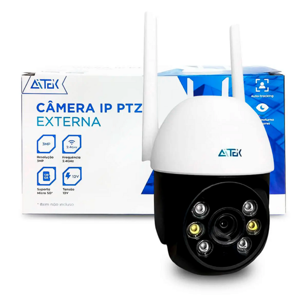 Câmera de Segurança AITEK ALPHA-1120B Wi-Fi Full HD 1080p 2MP Speed Dome Panorâmica 310° Rastreamento Humano Infravermelho