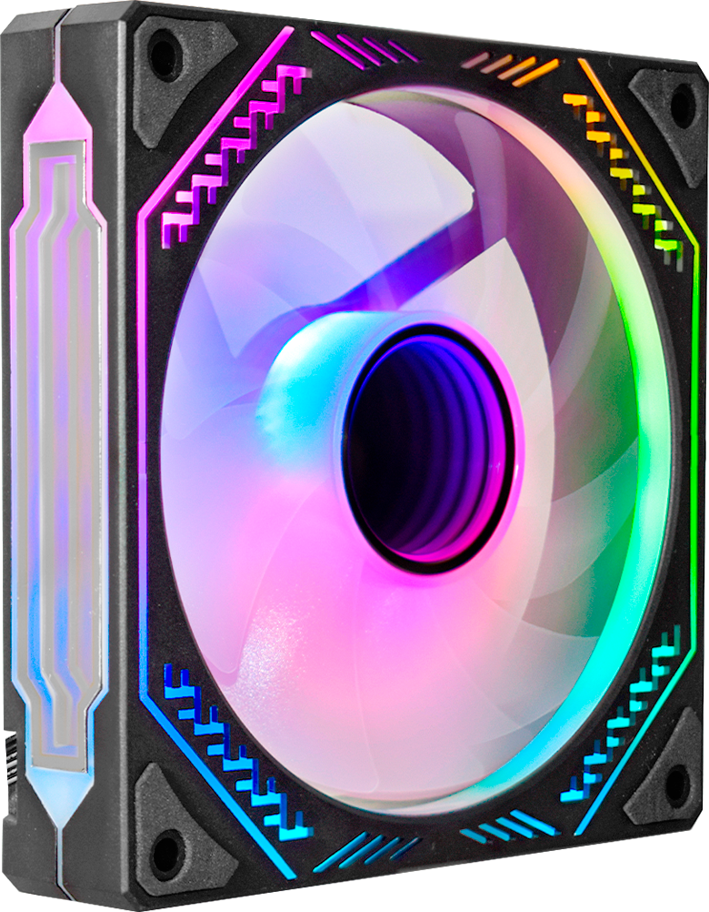 Kit Cooler KMEX AATA Infinity 120mm 3 Fans 1200RPM ARGB com Controle Remoto Preto - Imagem 3
