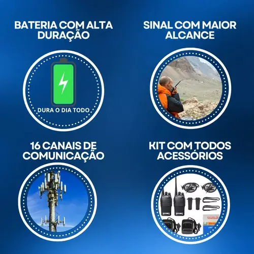 Kit 2 Rádios Comunicadores BAOFENG BF-777S UHF 16 Canais 5W Preto - Imagem 3