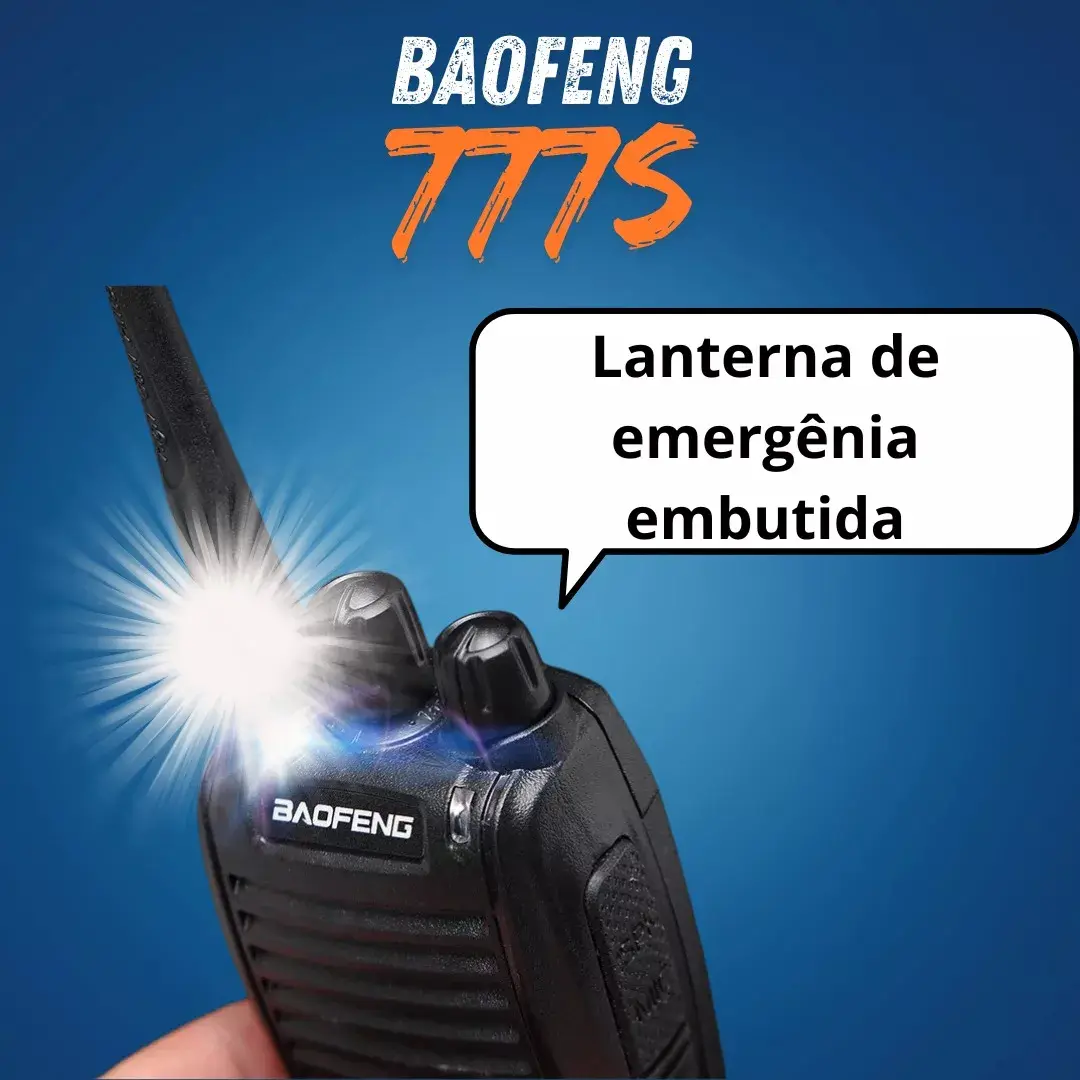 Kit 2 Rádios Comunicadores BAOFENG BF-777S UHF 16 Canais 5W Preto - Imagem 4