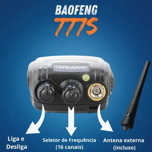 Kit 2 Rádios Comunicadores BAOFENG BF-777S UHF 16 Canais 5W Preto - Imagem 5