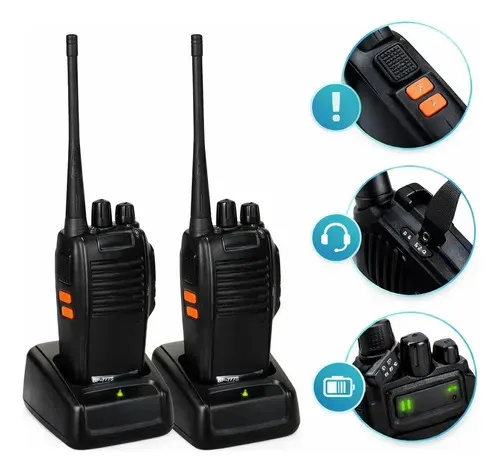 Kit 2 Rádios Comunicadores BAOFENG BF-777S UHF 16 Canais 5W Preto