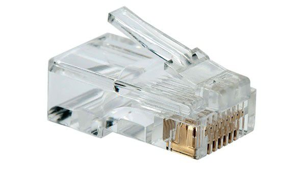 Conector de Rede RJ45 EXBOM CAT5/6 Cristal Pacote com 100 Unidades - foto 2