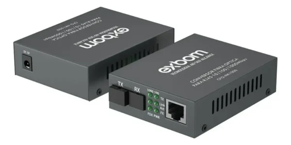 Kit Conversor de Mídia EXBOM CFO-NK1020 Fibra Óptica para RJ45 1G 20km Monomodo WDM