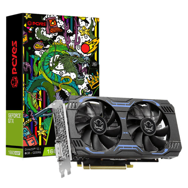 Placa de Vídeo PCYES GTX 1660 Super 6GB GDDR6 Dual Fan Graffiti Series PA1660S6GR6DF