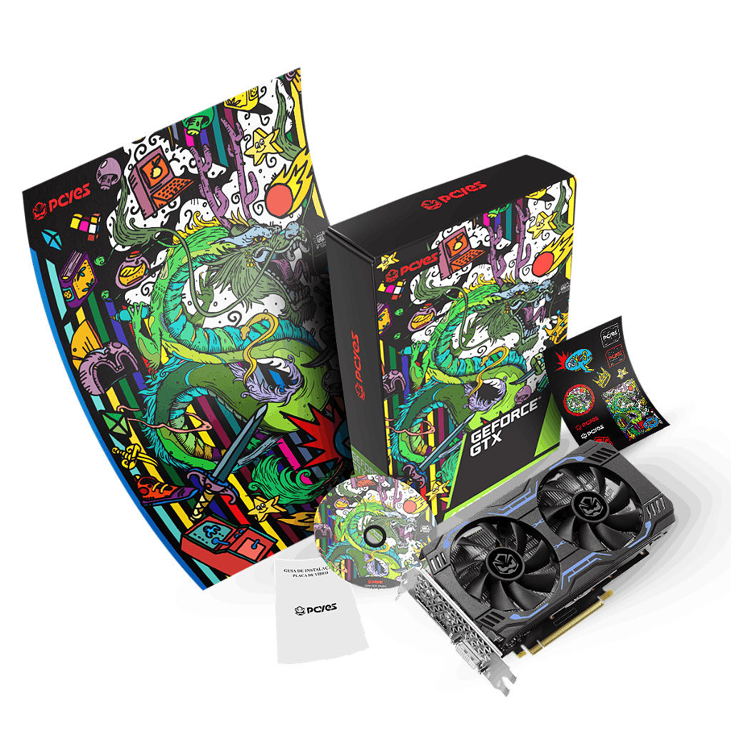 Placa de Vídeo PCYES GTX 1660 Super 6GB GDDR6 Dual Fan Graffiti Series PA1660S6GR6DF