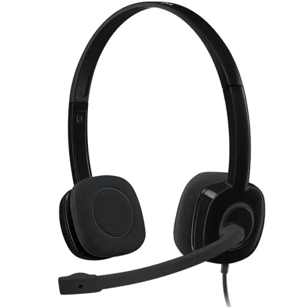 Headset Logitech H151 com Microfone Giratório e Redução de Ruído Conector P3 3.5mm Controles no Fio
