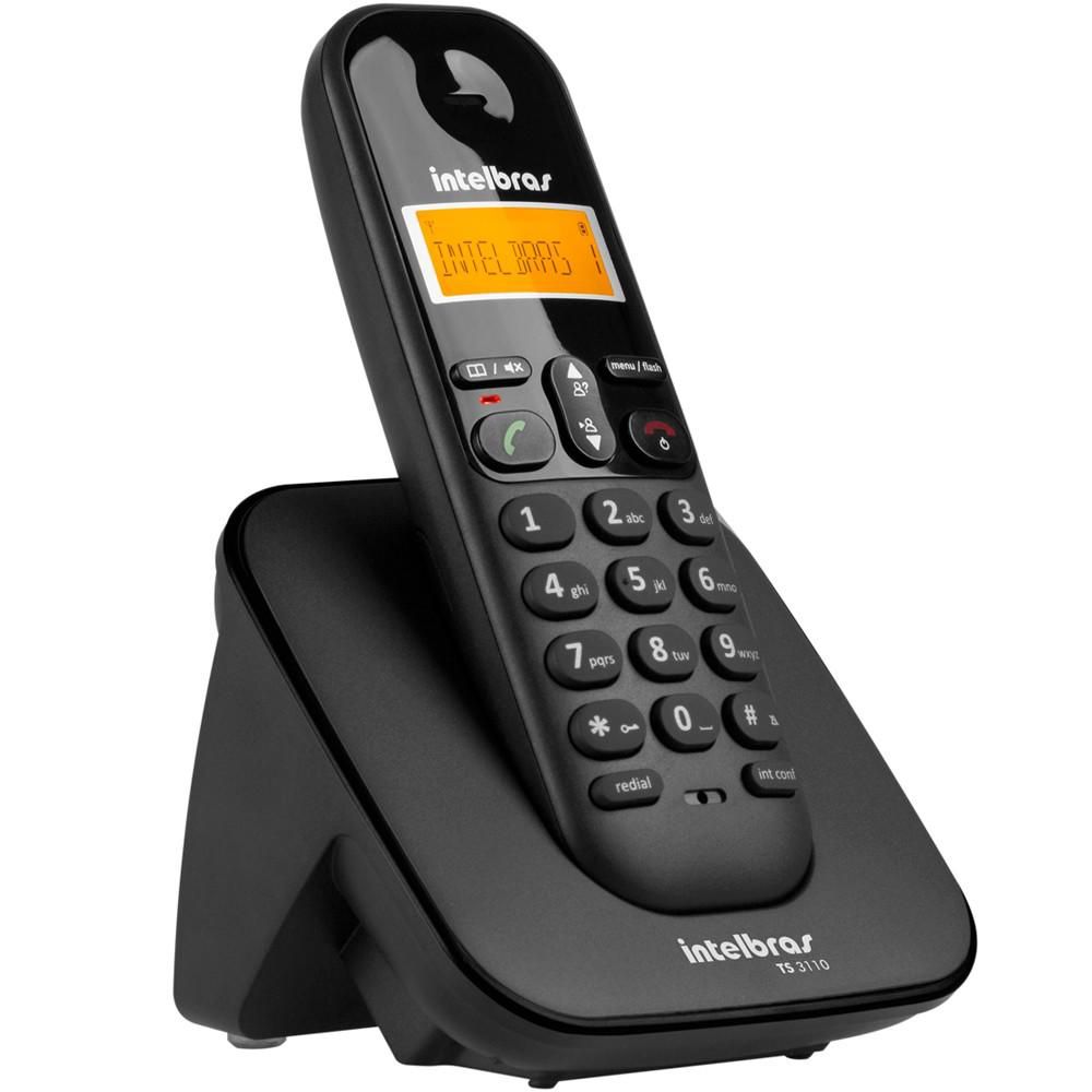 Telefone Sem Fio Intelbras TS3110 Digital DECT 6.0 Identificador de Chamadas Preto - Imagem 2