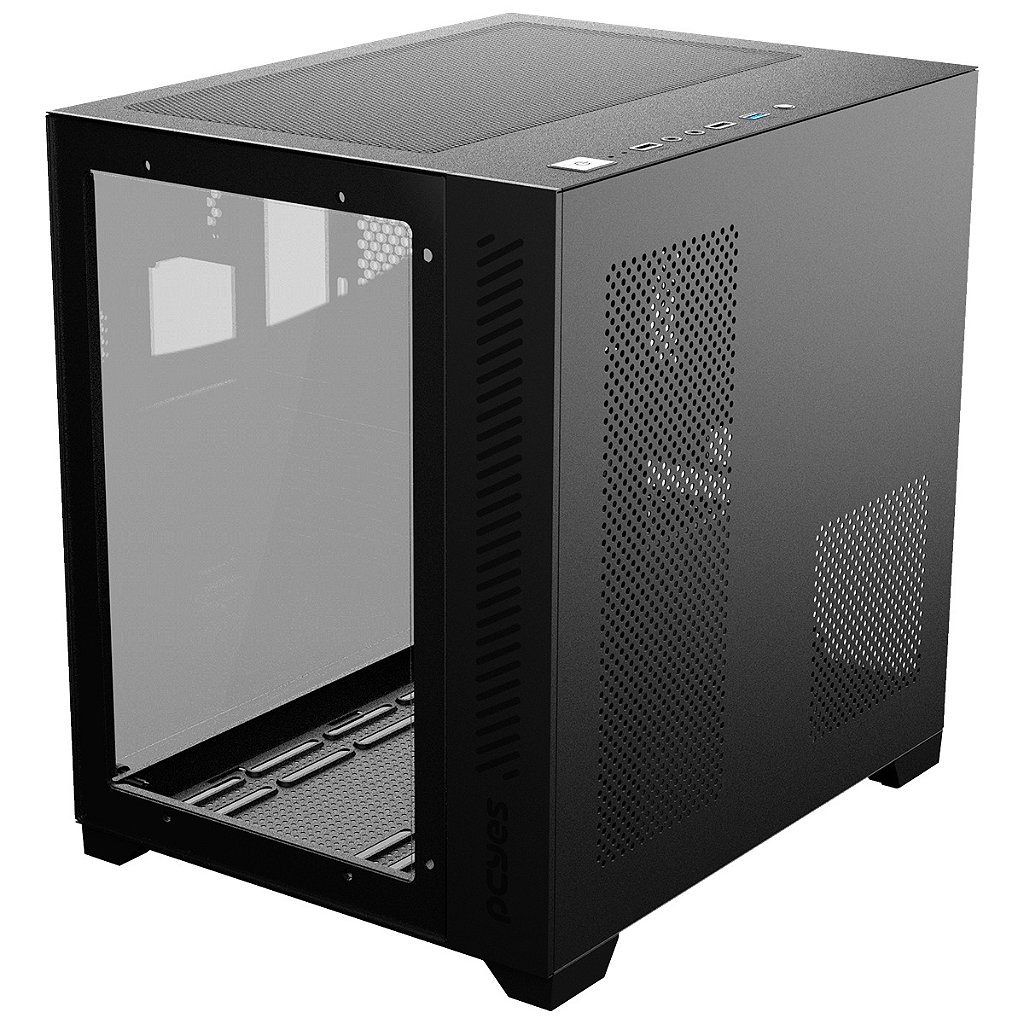 Gabinete Gamer PCYes Forcefield Preto Mid-Tower mATX Vidro Temperado Lateral e Frontal GFFBVP - Imagem 2