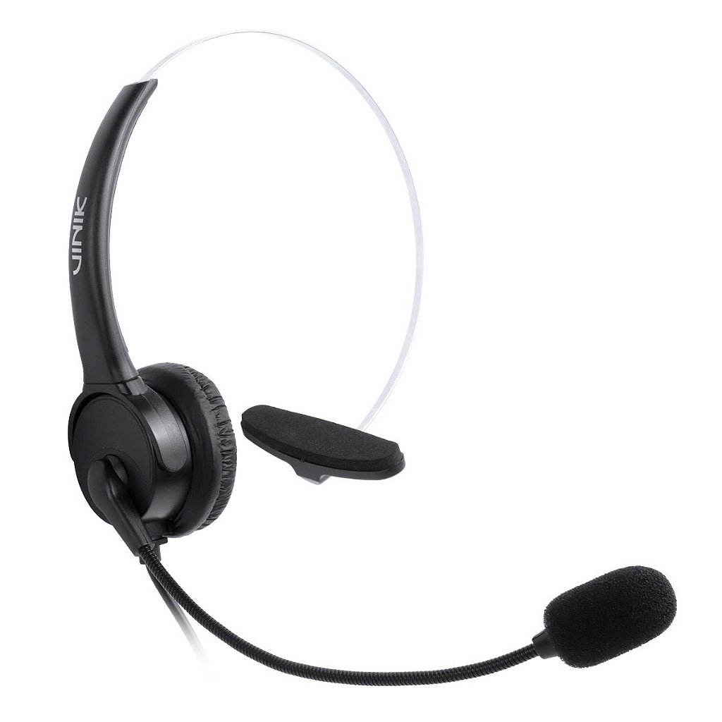 Headset Monoauricular Corporativo Vinik VK400RJ9 com Microfone Ajustável e Conector RJ9 para Telefone IP